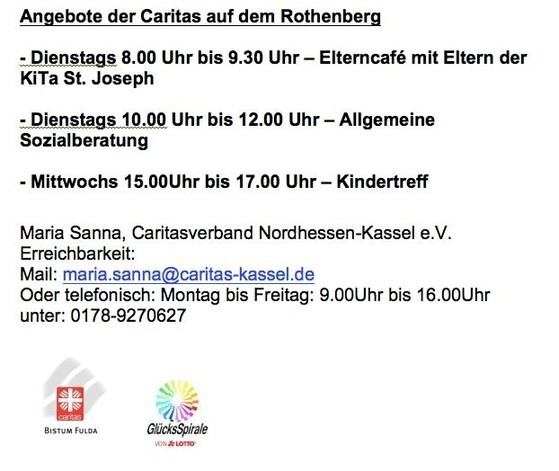 Caritas engagiert sich in unseren Stadtteilen. Maria Sanna bietet Projekt und Unterstüzung an.