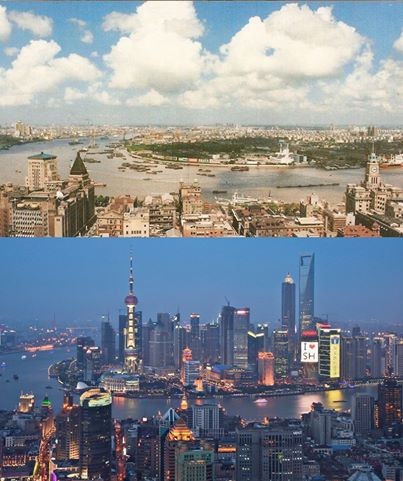 Vergleich - Shanghai 1990 und 2012