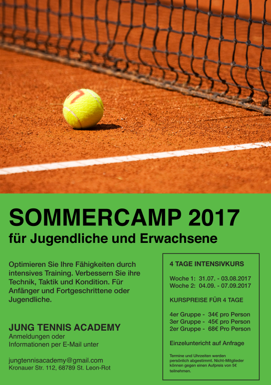 Tennis-Sommercamp 2017