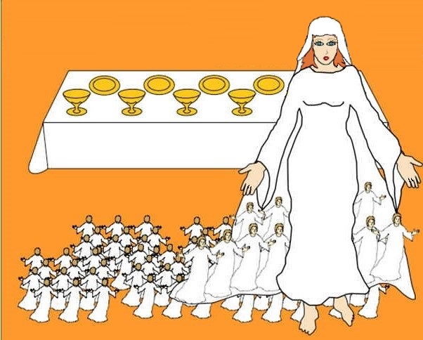 Jésus va régner avec son épouse symbolique: la Jérusalem céleste ou Nouvelle Jérusalem ou Sion ou 144 000 ou 24 anciens. Son épouse est pure et irréprochable. Que ton règne vienne!