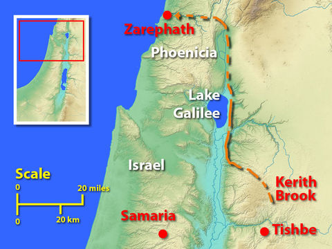 Alors que la sècheresse accable le pays d'Israël à cause de son idolâtrie, le prophète Elie est accueilli chez une veuve de la ville de Sarepta.