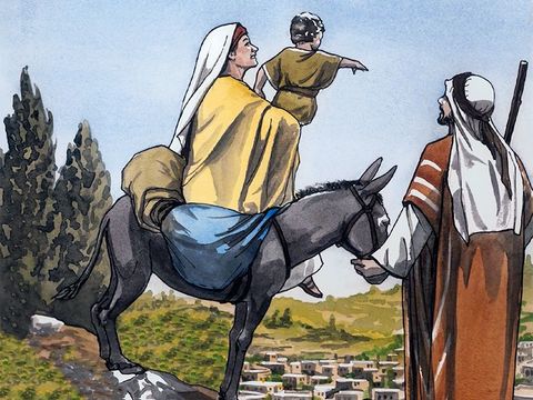 Joseph, Marie et Jésus reviennent d'Egypte vers Israël car Hérode est mort.