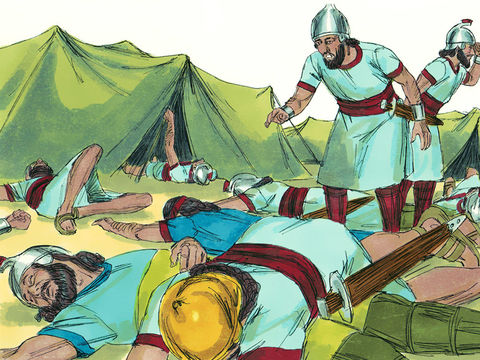 Le roi d'Assyrie Sanchérib a menacé le royaume de Juda de destruction et méprisé Yahvé, un ange frappe 185'000 hommes dans le camp des Assyriens.
