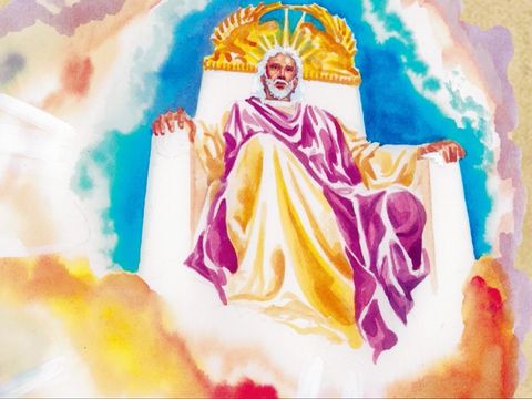Dieu est assis sur son trône glorieux dans les cieux livre de l'Apocalypse