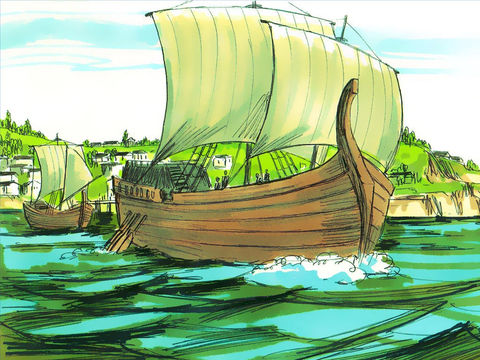 le roi Salomon avait des bateaux long-courriers qui naviguaient avec les serviteurs de Hiram.
