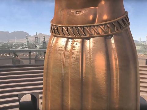 Le ventre et les cuisses en bronze de la statue du rêve de Nébucadnetsar représentent la Grèce