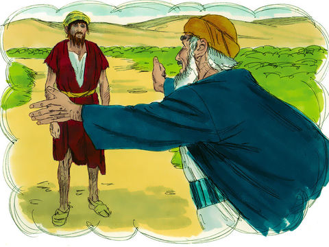 La parabole du fils prodigue: Un homme jeune demande sa part d’héritage qu’il dilapide dans une vie de débauche. Quand survient une famine, il se met au service d’un homme qui l’envoie dans les champs garder les porcs. Il a tellement faim !