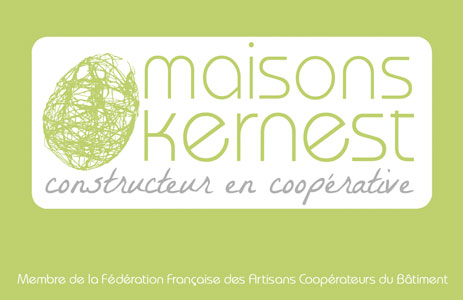 logo vert en forme de cocon pour la coopérative maisons kernest