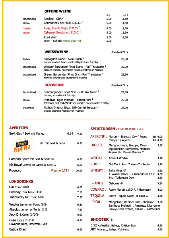 Best Aperol Spritz Gin Tonic White Wine Cuba Libre Campari Spritz at Aapka Berlin