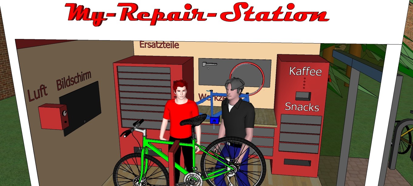 Mit dem Fahrradclub, mit Freunden oder Arbeitskollegen kann die My-Repair-Station ebenfalls genutzt werden. 