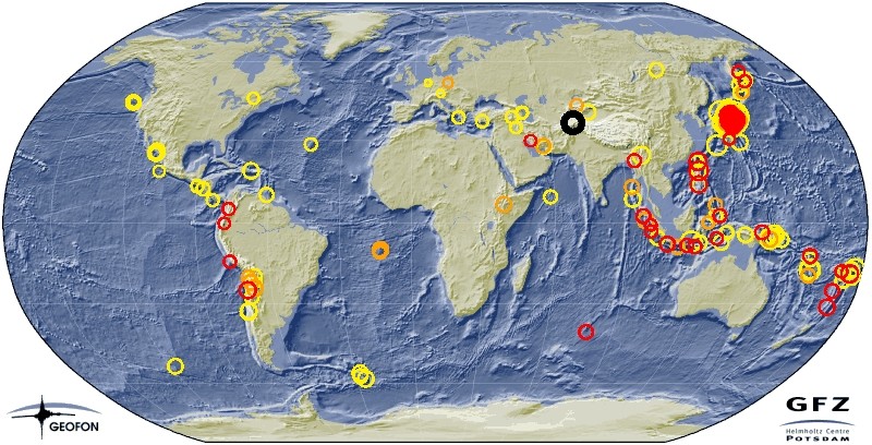 Zone de tremblements de terre
