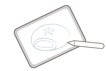 タブレットで下描きをするイラスト