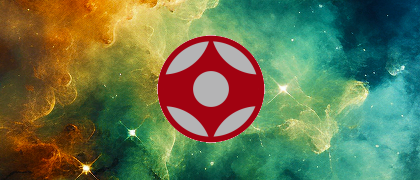 The Starship Xplorers logo in front of the colourful space nebula.