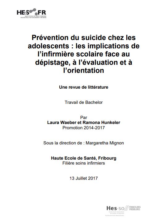 Prevention Du Suicide Chez Les Adolescents Les Implications De L Infirmiere Scolaire Face Au Depistage A L Evaluation Et A L Orientation Pratiques En Sante Prevention Du Suicide Chez Les Adolescents Les Implications De L Infirmiere Scolaire Face Au Depistage A L Evaluation Et A L Orientation Pratiques En Sante