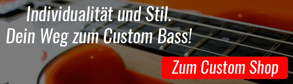 Dieses Bild dient als Button. Darauf steht: Individualität und Stil. Dein Weg zum Custom Bass! Im Hintergrund ist ein orangener Bass des E-Bass Hersteller Dum Dum zu sehen.