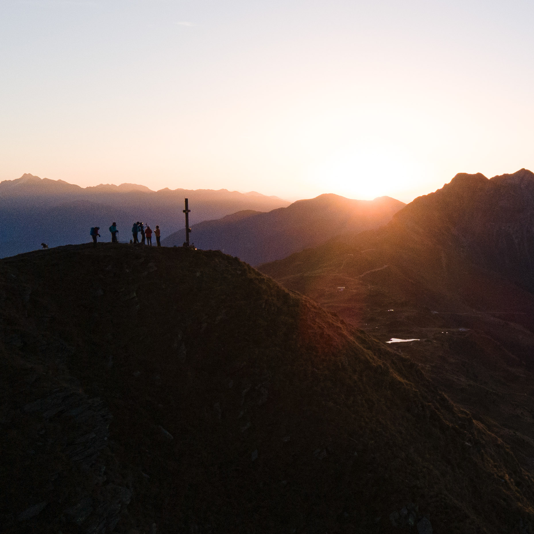 Sonnenaufgangswanderung , Gipfeltour zur Flecknerspitze im Passeiertal,Jaufenpass - Südtirol 