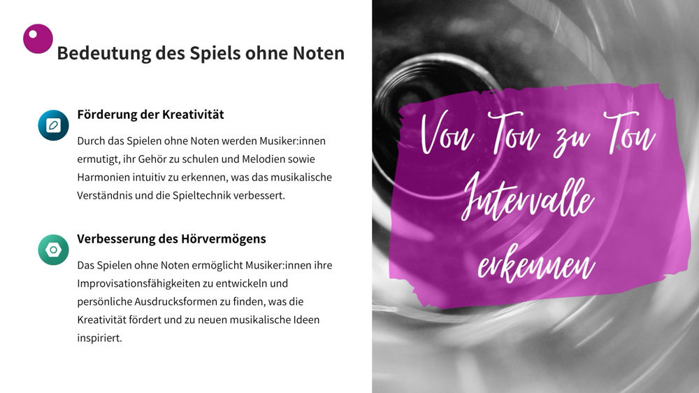 Wirkung von Musizieren ohne Noten