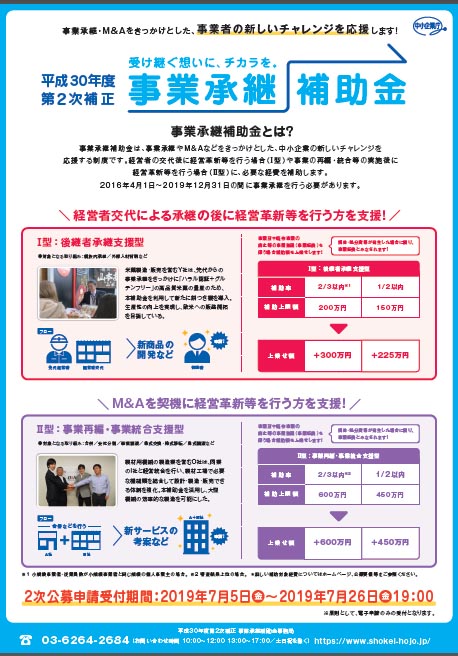 事業承継補助金チラシ表