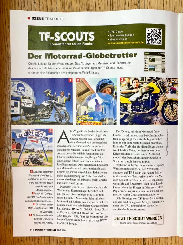 Tourenfahrer Scout Portrait Mototrotter De Motorrad Reisen Weltweit