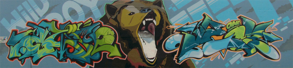 Graffiti réalisé par JECK, Nicolas Lareau, sherbrooke