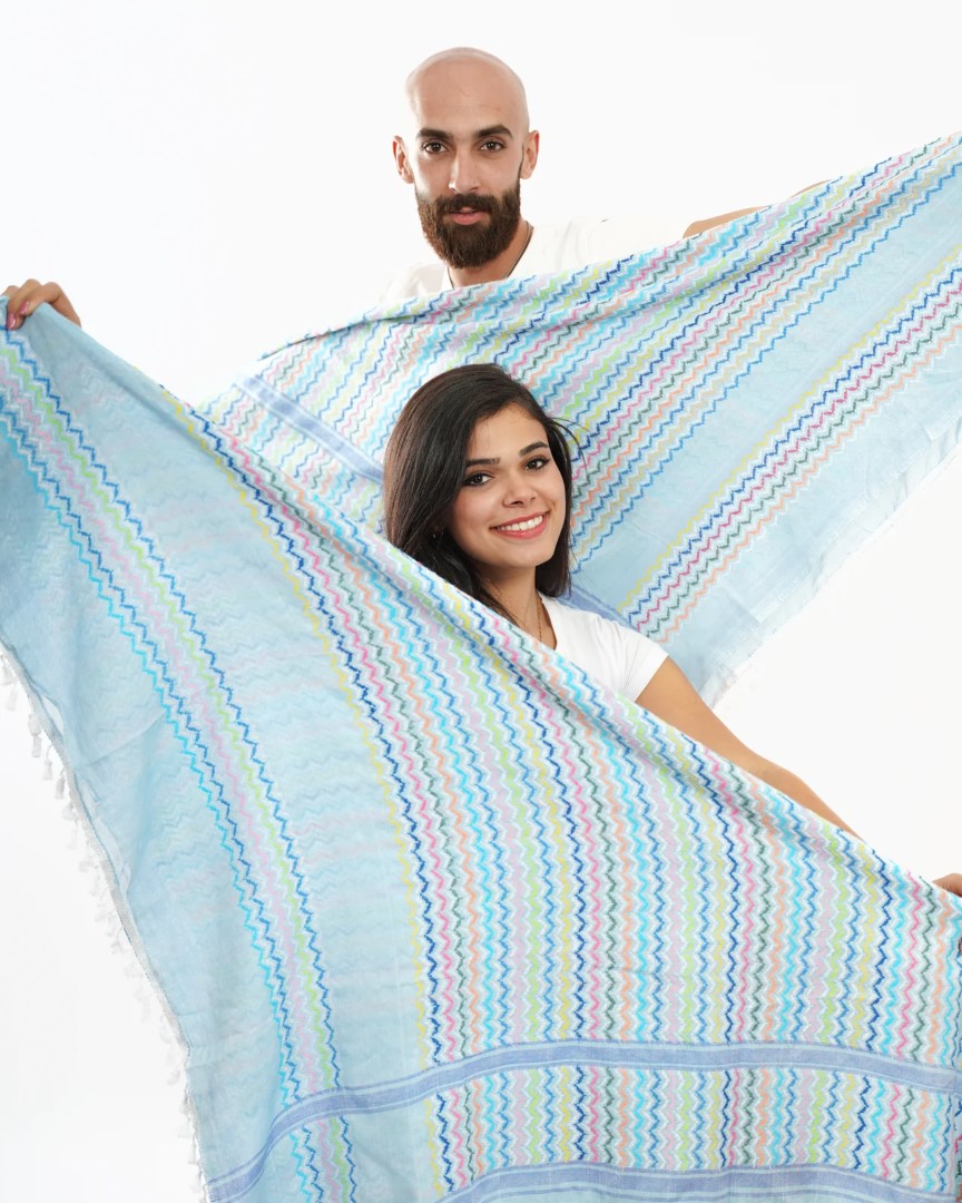 Detail of Akka Kufiya tassels – handcrafted Palestinian product, Akka/Acre inspired