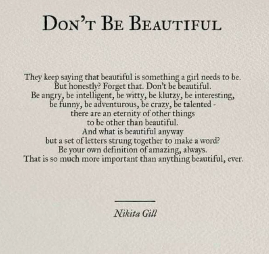 Don´t be beautiful