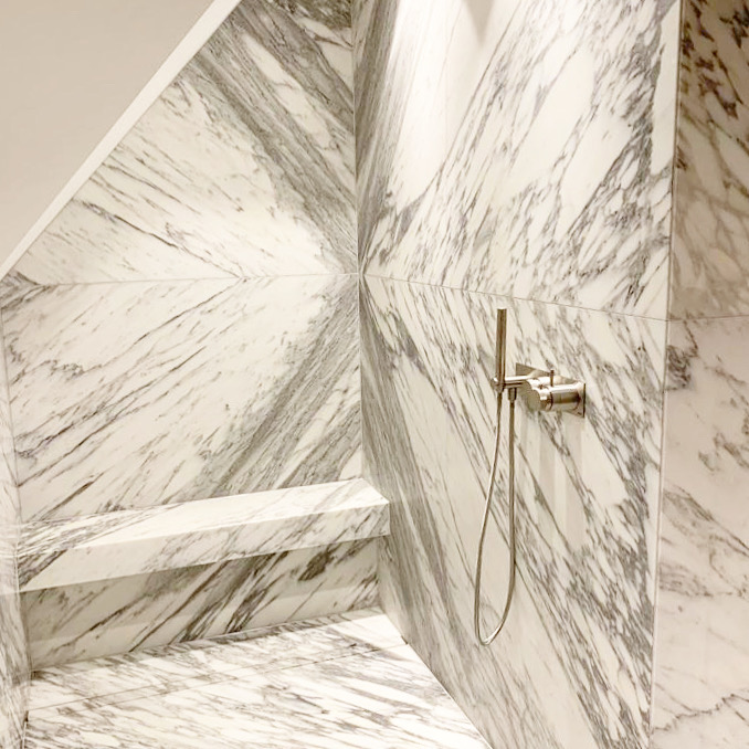 Calacatta marble bathroom
