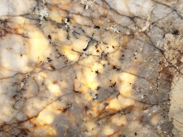 A close up of the quartz being backlit