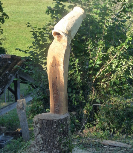Sculpture sur bois -Performance de Yohan- 