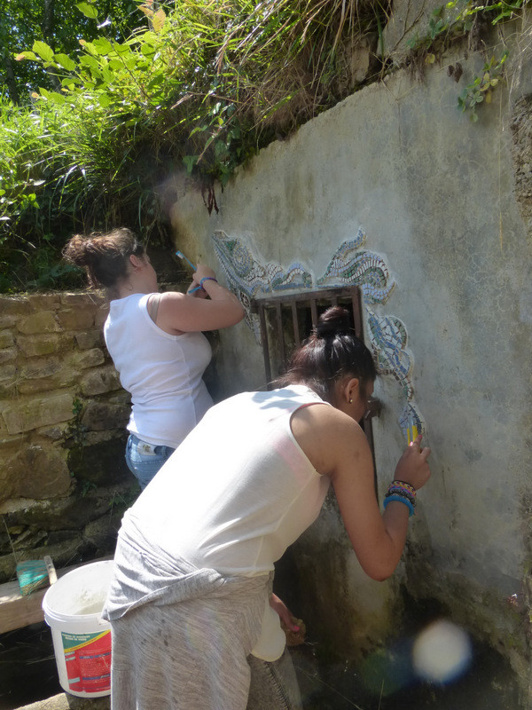 Pose de la mosaïque 
