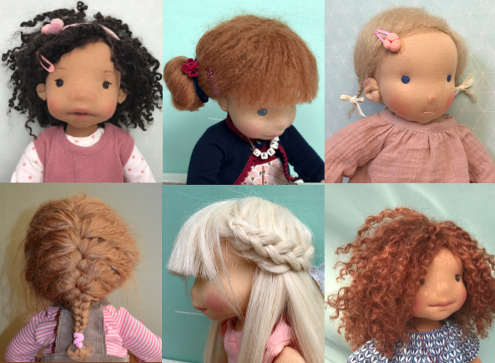 CHGCRAFT Puppenhaar Tressen Mit Pony – DIY Perücken Aus Weichem Wollhaar, Kokosnussbraun