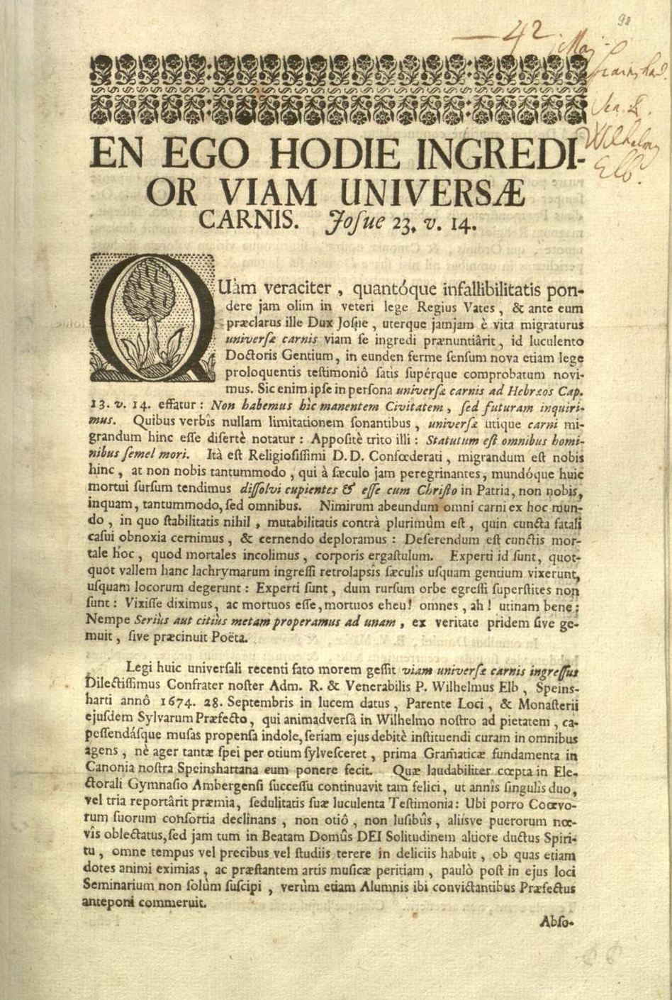 P. Wilhelm Elb (1674–1742) – Ein Speinsharter Chorherr im Ruf der Heiligkeit