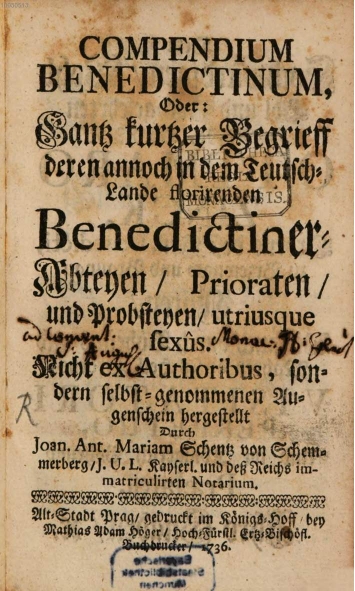 Ein Zufallsfund: Oberpfälzer Abteien im „COMPENDIUM BENEDICTINUM“ von 1736