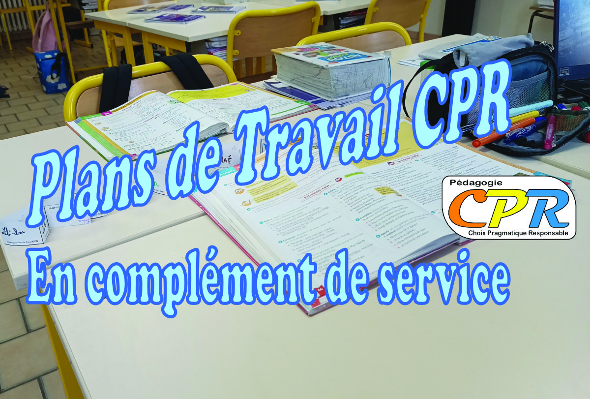 Mettre en place des Plans de Travail CPR sur un complément de service