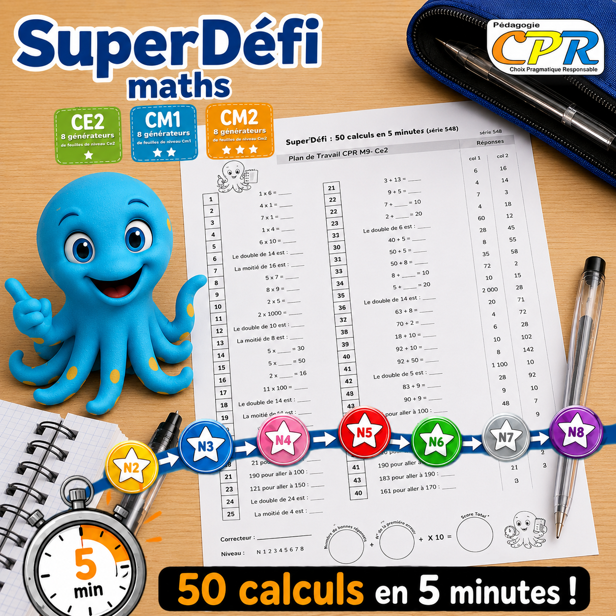 SuperDéfi Maths CPR : du calcul mental en mode CéPéRien pour Ce2, Cm1 et Cm2
