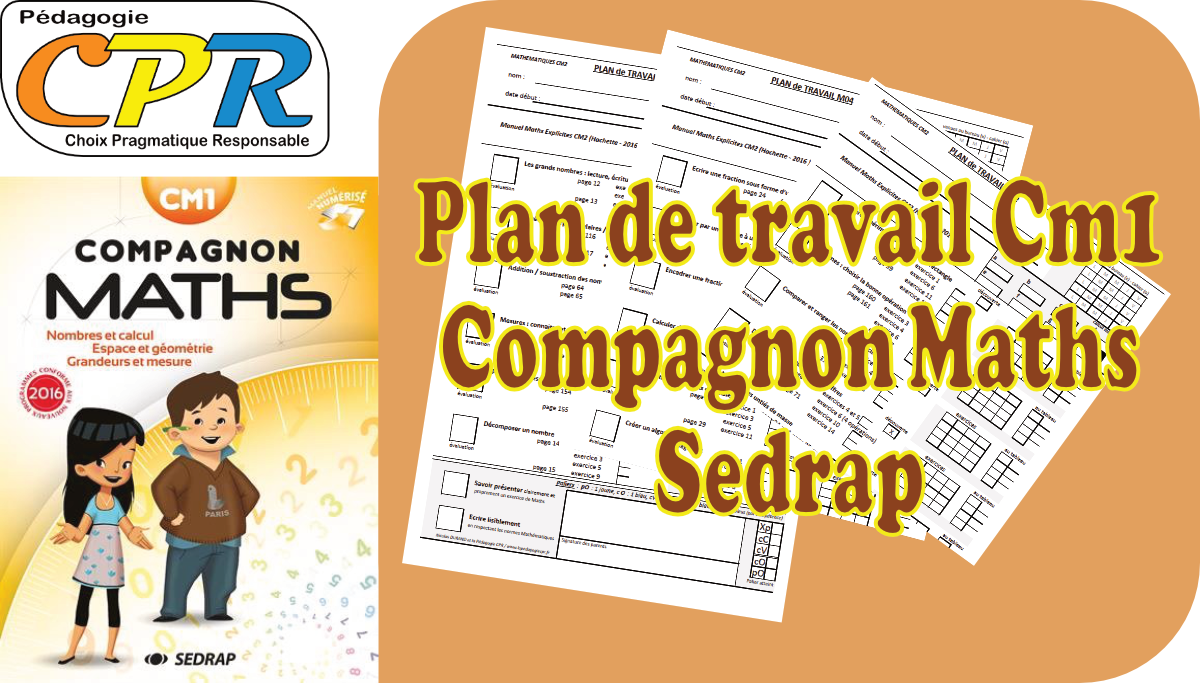 Plans de Travail CPR : CM1 - Sedrap Compagnon Maths Cm1 2016 (par Véronique Congourdeau)