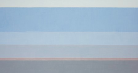 Joram von Below, Scape (blau, grau, weiß) No.1, Öl auf Leinwand,  65 x 120 cm, 2019