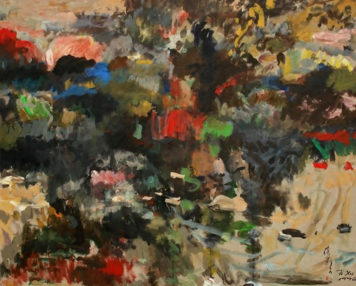 Back to painting" by Ji Xu (1963-2014)170x140cm acrylic on canvas 1996 price 16.000€