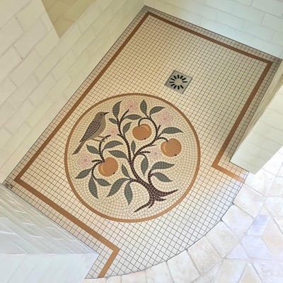 sol douche mosaïque artistique