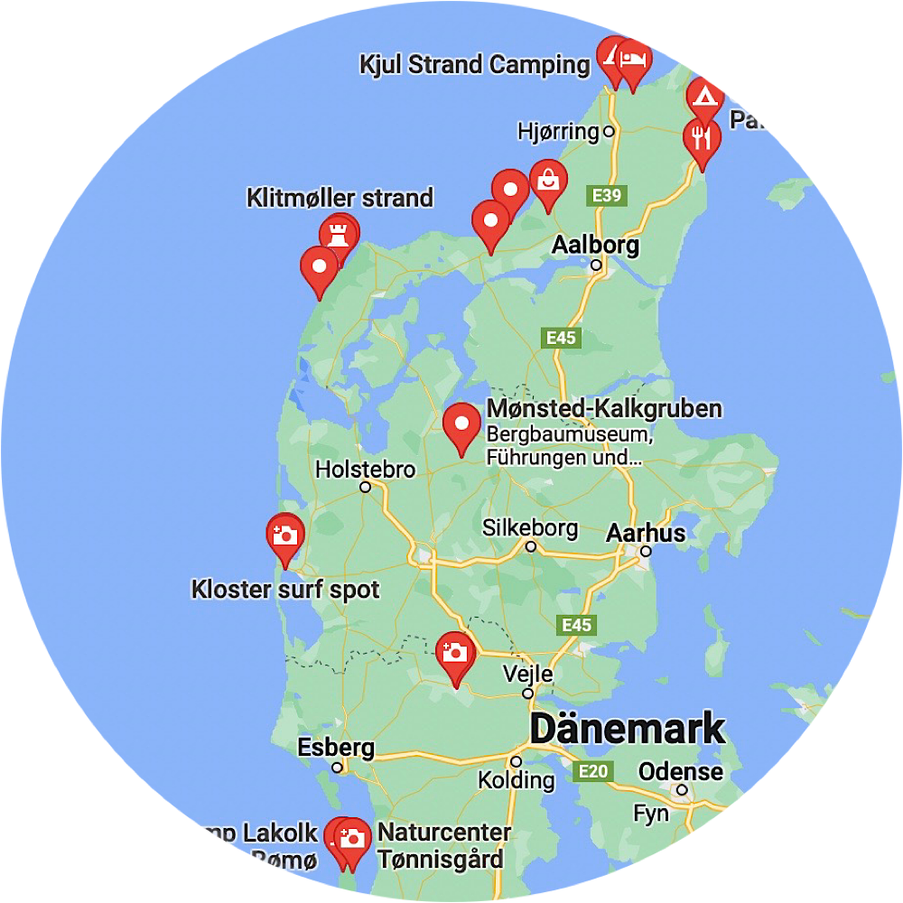 Route durch Dänemark