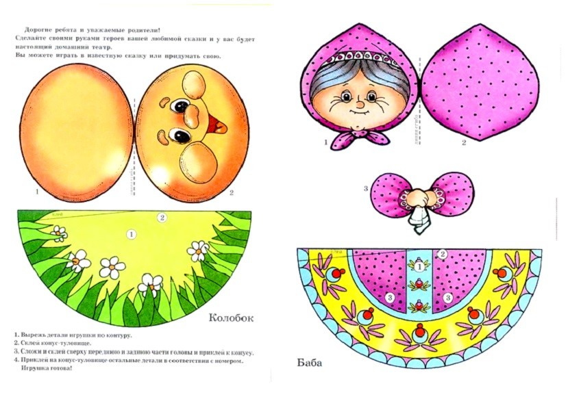 Театр из бумаги распечатать. Кукольный конусный театр Колобок. Настольный кукольный театр по сказке Колобок. Театр из конусов по сказке Колобок. Кукольный театр своими руками для детского сада Колобок.