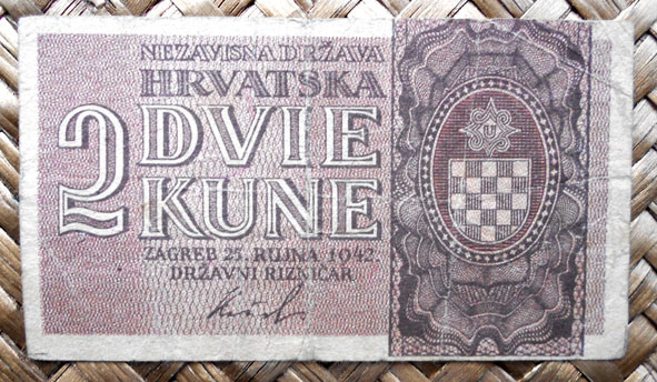 Croacia 2 kunas 1942 (78x43mm) anverso