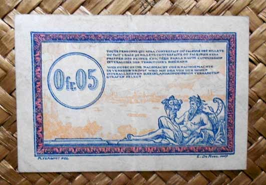 Francia 0.05 francos 1923 -Régie des Chemins de Fer des Territoires Occupés- reverso