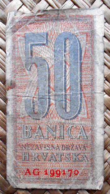 Croacia 50 banicas 1942 (80x44mm) anverso