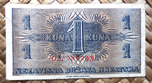 Croacia 1 kuna 1942 (80x43mm) reverso