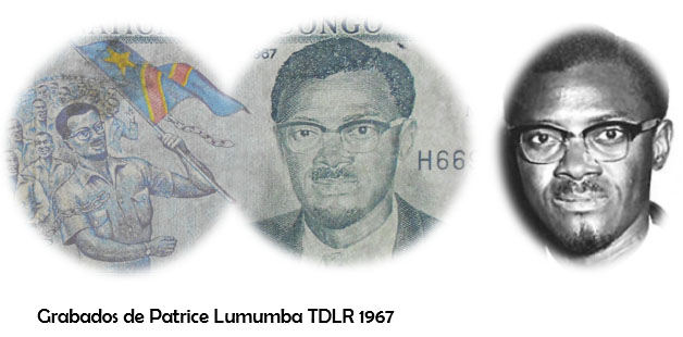 Patrice Lumumba en el billetario de RD Congo y Zaire por TDLR