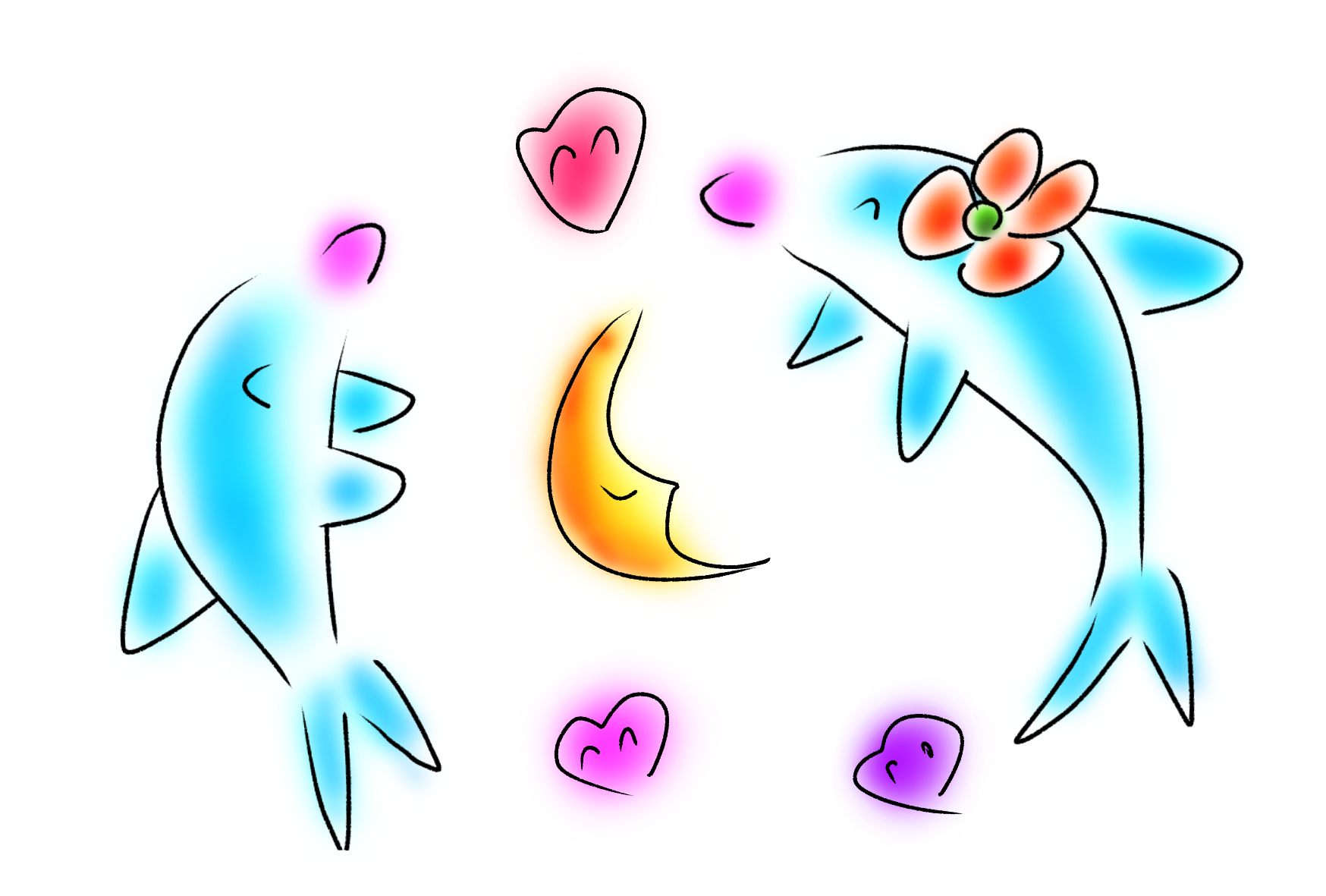 手書き風 イルカのイラストが恋を呼ぶ １ 翠のメルヘンは緑色