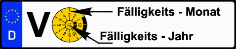 So lesen Sie Ihre Plakette ab: Oben steht immer der Fälligkeits - Monat und in der Mitte das Fälligkeits - Jahr - Die dicken Markierungen um die 12 dienen nur als Orientierung. In diesem Fall wäre die Hauptuntersuchung im März 2012 fällig gewesen.