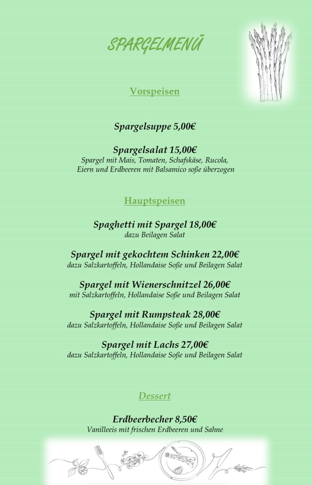 Unser Spargelmenü