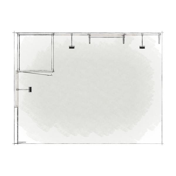 Panoramic-Messestand 12 qm mit Stauraum und Leuchtmodul